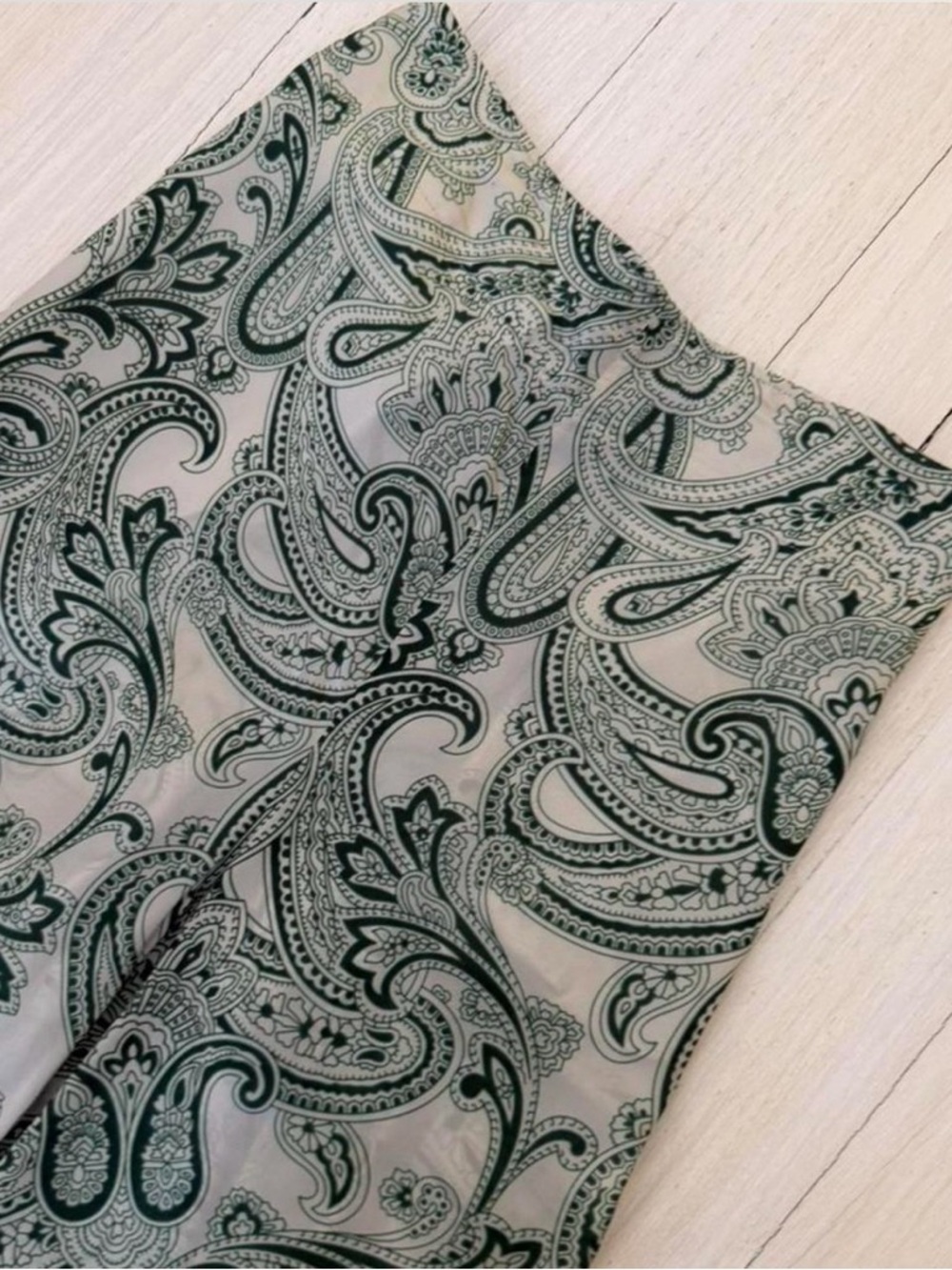 Acne Studios Cream and Dark Green Paisley Strapless Dress
